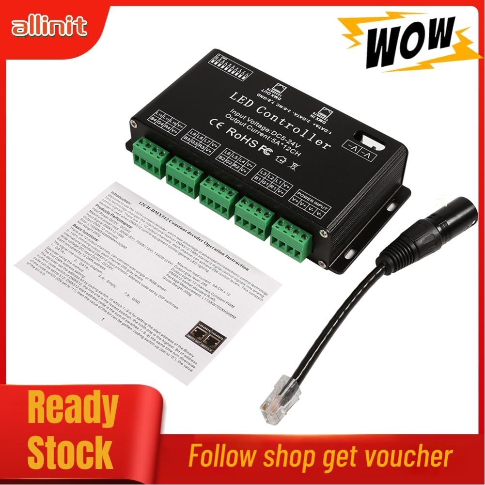 12 Channel RGB DMX512 LED Controller DMX Decoder Driver Strip Module ...