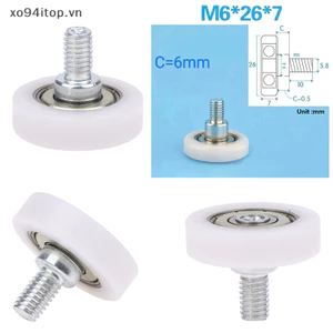 Xoitop 1PC 6 * 26 * 7 M6 Chủ đề bên ngoài Vòng cung hình cầu Bánh xe lồi bằng thép không gỉ Vòng bi trục vít Con lăn Cửa sổ Phụ kiện theo dõi VN