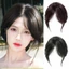 DELMER 3D Giữa Phần Nổ, Phần Mở Rộng Tóc Bên Viền Tóc Top Nổ, Tự Nhiên Full Cover Với Toupee Tổng Hợp Giả Nổ Nữ