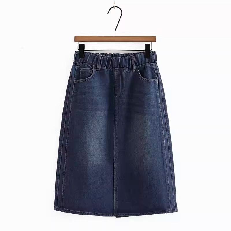 chân váy vải jean thun 