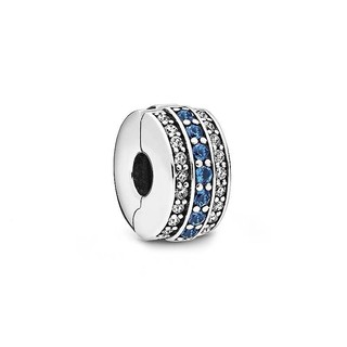 Còn hàng thiết kế Pavé Glisting Line Logo an toàn S925 Mạ bạc DIY Buckle CPVZ
