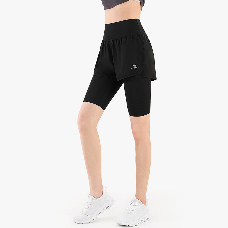 Ảnh CAMEL CROWN Nữ Giả Hai Mảnh Nhanh Khô Tập Yoga Thể Thao Quần Short Co Giãn Ngoài Quần bó sát 2