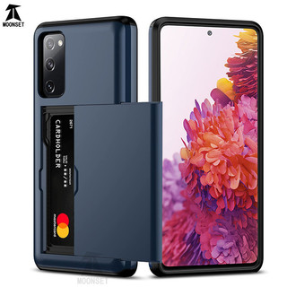 Dành Cho Samsung Galaxy S20 FE / S20 FE 5G Ốp Lưng Ví Đựng Thẻ Khe Cắm ID Cửa Trượt Túi ẩn Chống Trầy Xước Vỏ Cứng Bảo Vệ Hai Lớp Vỏ Cứng TPU Ốp Lưng