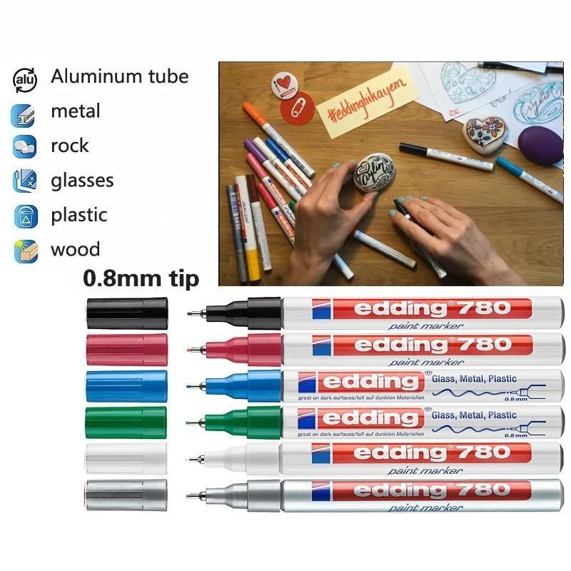 11 Màu Sắc Edding 780 Bút Đánh Dấu 0.8MM Điểm Tinh Dầu Màu Sơn Bút Vẽ Trên Mọi Thứ Kim Loại Bút Nghệ Thuật Vật Dụng Văn Phòng Phẩm