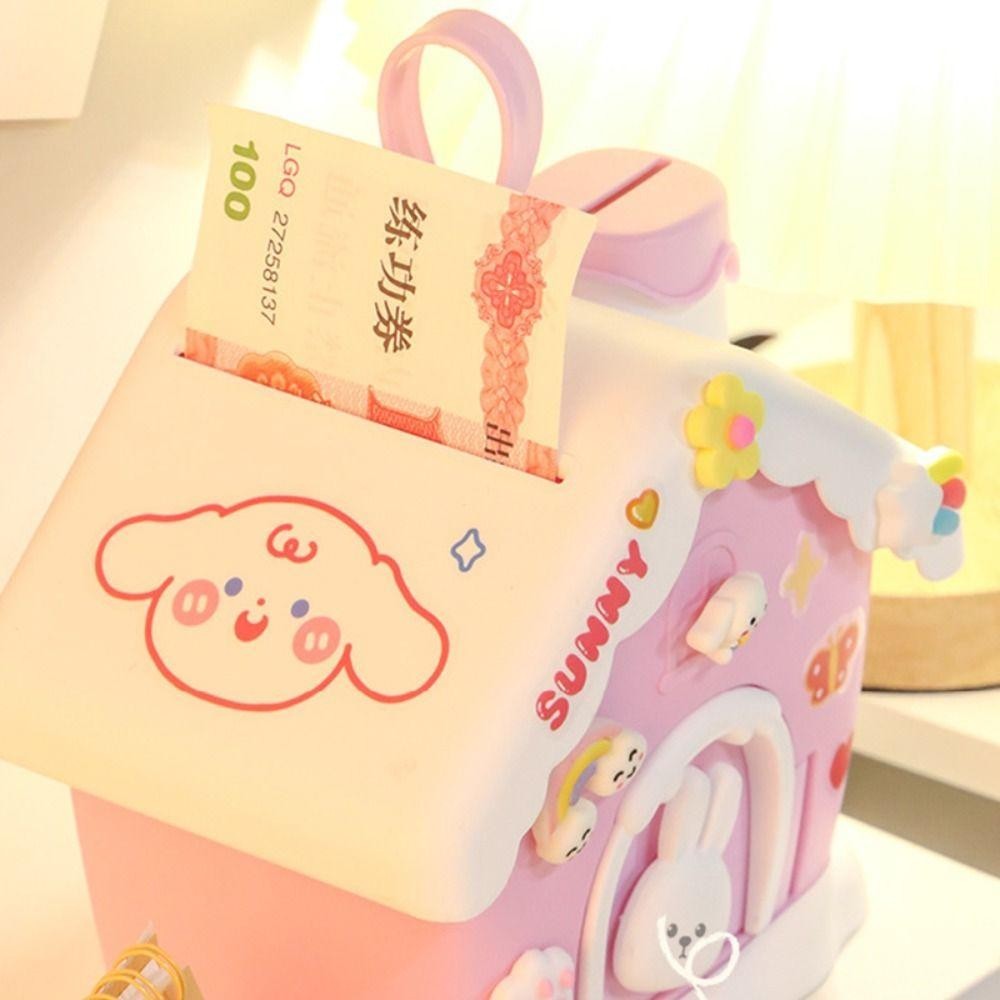 Hộp Đựng Tiền KEYRA, Hộp Đựng Tiền Mặt Ngôi Nhà Nấm Di Động, Khóa Chìa Khóa An Ninh Sáng Tạo Nhựa Heo Đất Trẻ Em Người Lớn