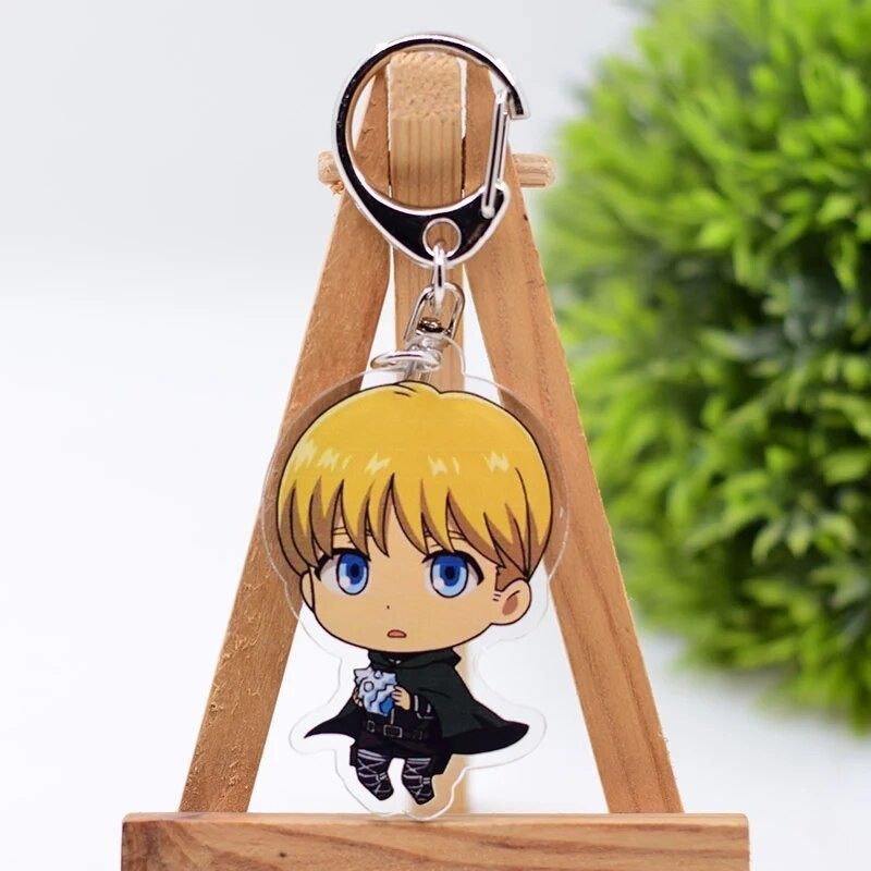 Móc khóa Attack on Titan Erwin Hange LEvi Eren Army Mikasa Jean Sasha 24 Phụ kiện trang trí túi xách Balo