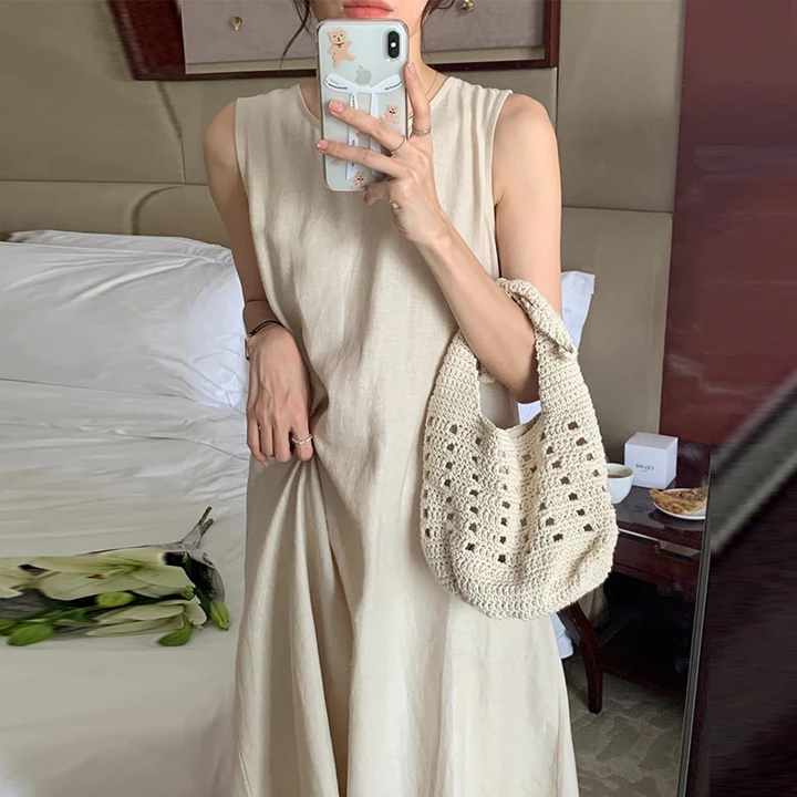 Váy trễ vai đi biển Đầm maxi dáng dài Đầm dài Váy xinh Đầm Vest Nữ Mùa Hè Phong Cách Mới Đi Biển Kỳ Nghỉ Cao Cấp Lưng Váy Dài