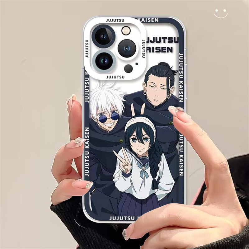 Anime Nhật Bản Jujutsu Kaisen Gojo Satoru Yuta Ốp Điện Thoại Trong Suốt Tương Thích Cho iPhone 11 12 13 14 15 Pro Max PLUS 12 13 Mini XR X XS Max 8 7 6 6S PLUS Vỏ Mềm Chống Sốc