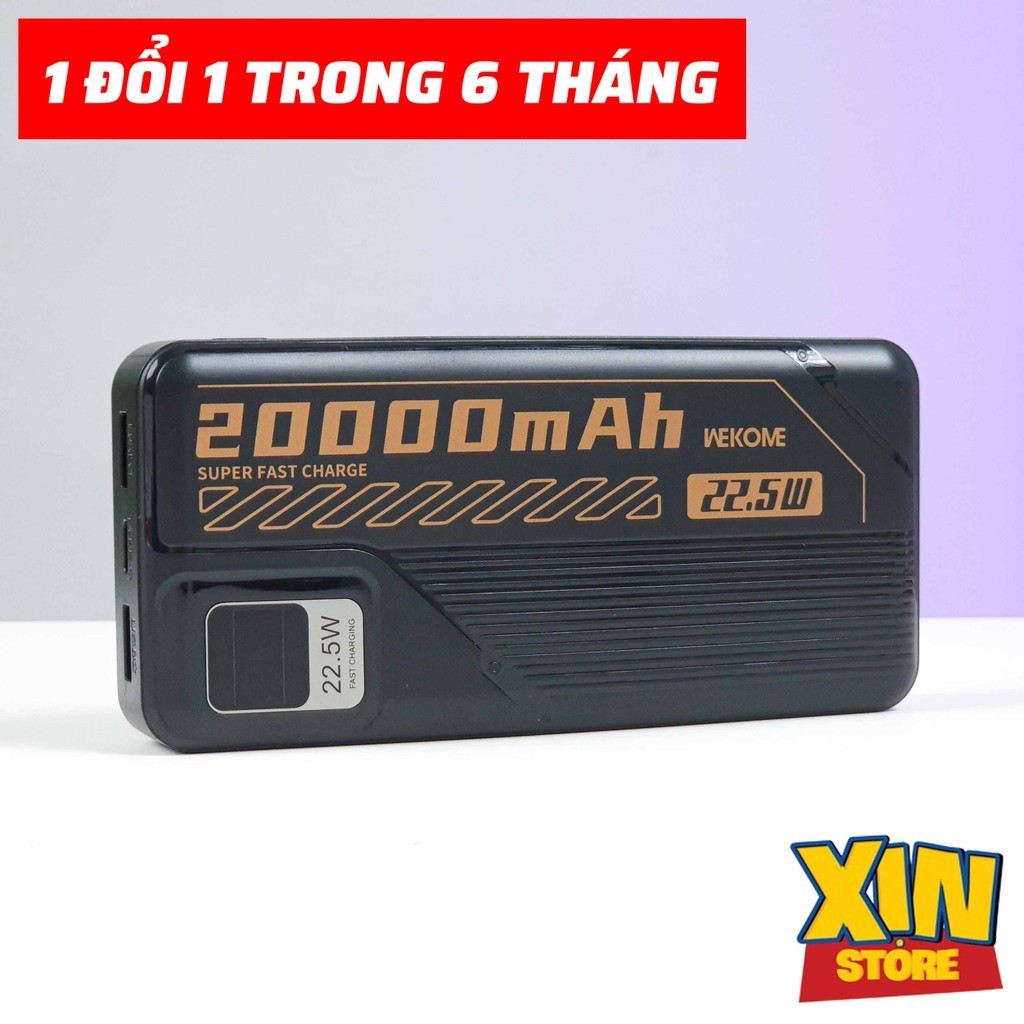 Pin dự phòng WK WP-24 20.000mAh, 22.5W, 3 cổng, BH 1 đổi 1. xinstore68