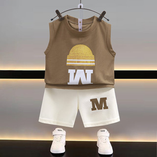 (6m-10Y) Bộ áo Vest trẻ em mùa hè Bộ áo thun không tay có vách ngăn thời trang + quần short