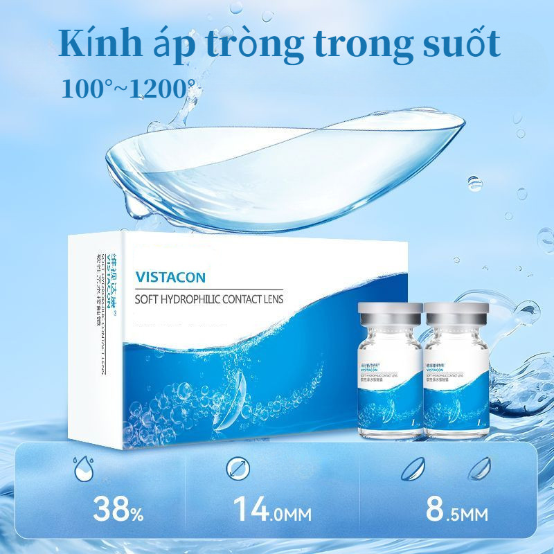 [Sử dụng 12 tháng] [Độ 0-12,00] Kính áp tròng không màu phong cách Hàn Quốc 14.0