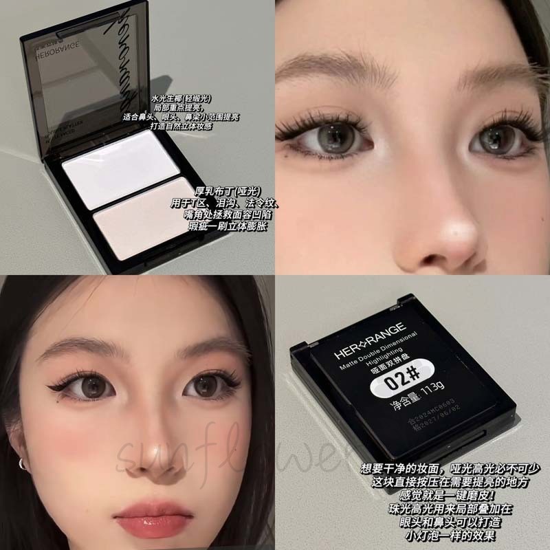 Phấn trang điểm cố định Đĩa đôi đường viền có độ bóng cao