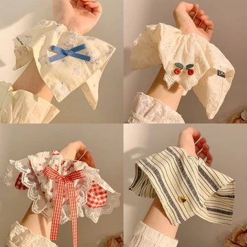 Dây Buộc Tóc Vuông Văn Học Pháp Retro Ngọt Ngào Vuông Khăn Ruột Lớn Tóc Vòng Tròn Nữ Đuôi Ngựa Phụ Kiện Tóc