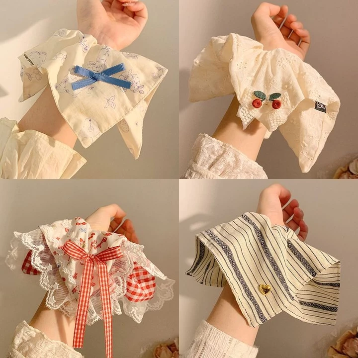 Dây Buộc Tóc Vuông Văn Học Pháp Retro Ngọt Ngào Vuông Khăn Ruột Lớn Tóc Vòng Tròn Nữ Đuôi Ngựa Phụ Kiện Tóc