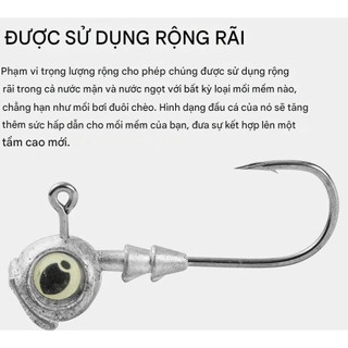 Lưỡi Jighead Đầu 3d Dạ Quang Mắt Cá Chuyên Câu Biển LC40