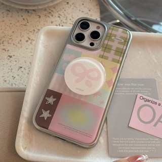 [Sheren] ins Vỏ iPhone nơ khâu phong cách Hàn Quốc Thích hợp cho i17 16 15 14 13 12 11pro max Vỏ bảo vệ chống sốc