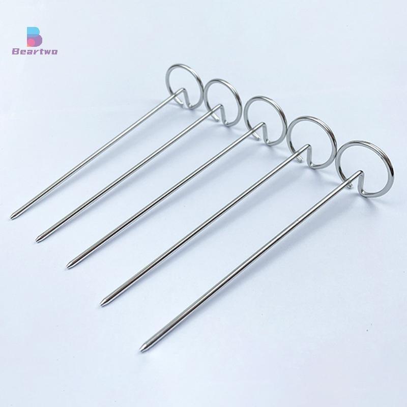 < Beartwo > 10 Chiếc Lò Nướng Không Khí Nướng Dọc Xiên Nướng Phụ Kiện Đa Năng Thực Phẩm Thép Không Gỉ 304 Kim Nướng Đặc Biệt Đẹp