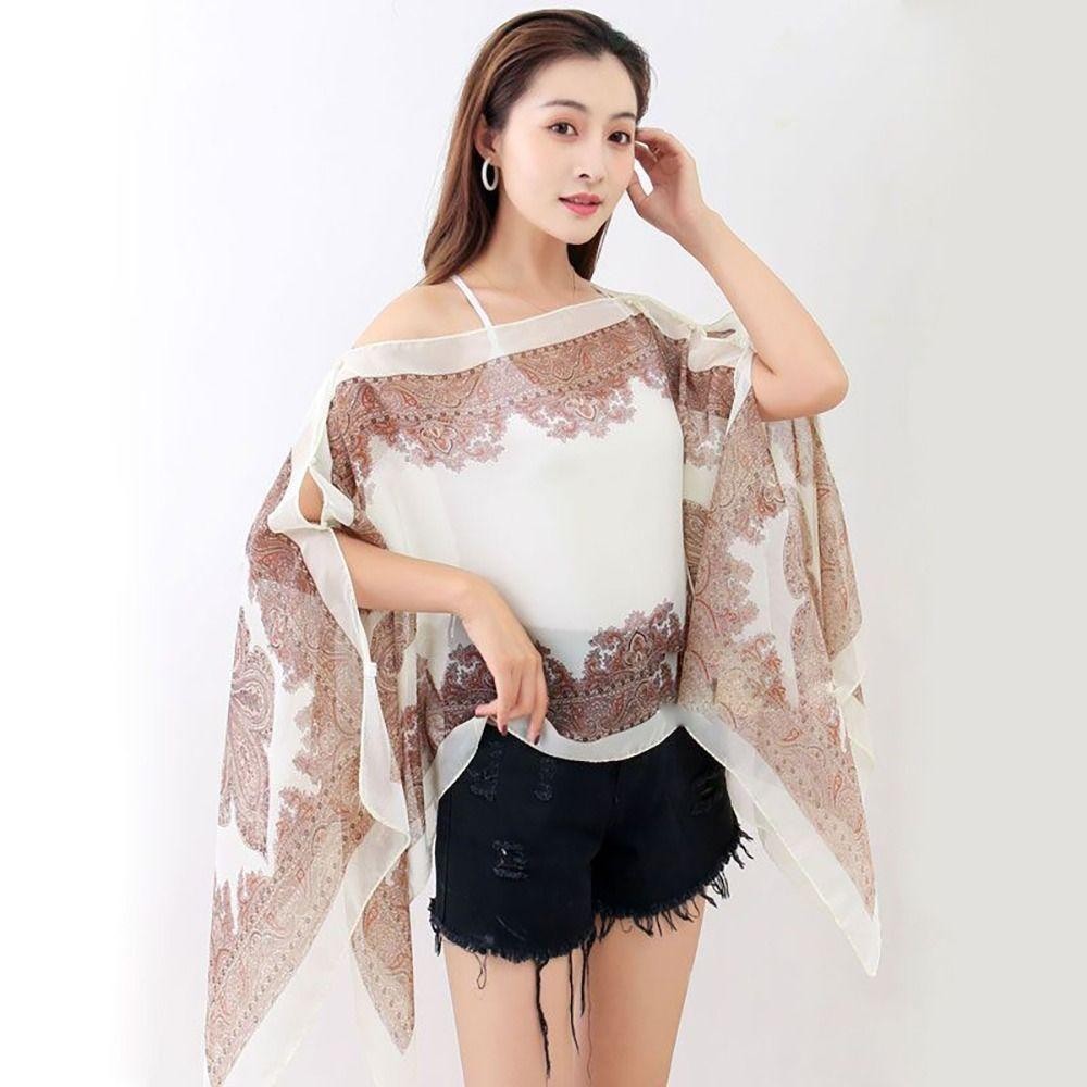 Khăn choàng HOBBYIN chống nắng, chất liệu voan mềm mại, đa màu sắc, phù hợp đi biển và thời trang dạ hội xuân-hè-thu
