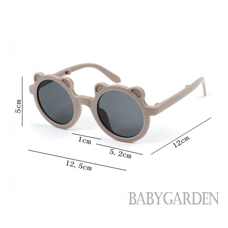 Baga-kids Kính râm phân cực bảo vệ UV400 có thể gập lại Kính râm gấu hoạt hình cho bé trai bé gái