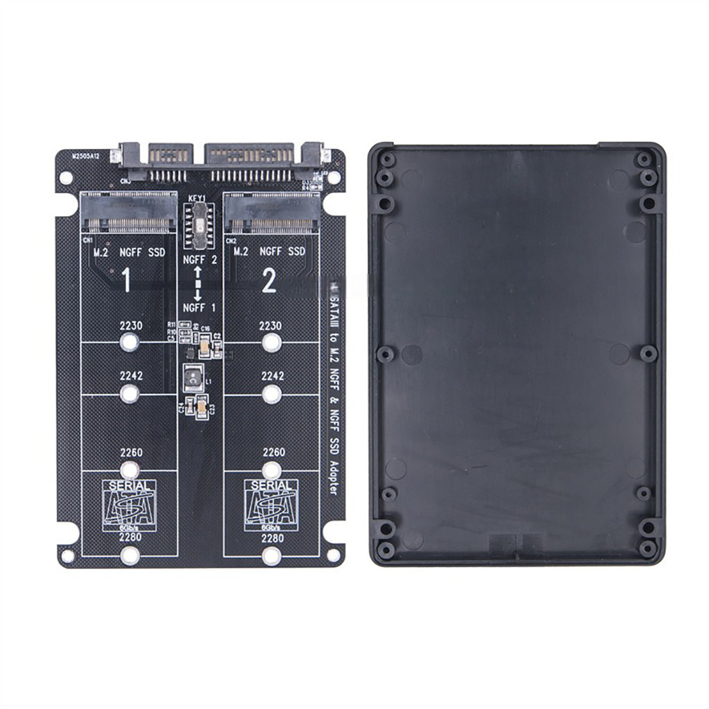 Jmt Cổng Đôi M.2 SSD Sang Sata 7 + 15 22PIN Thẻ Chuyển Đổi M.2 Sang 2.5 "SATA3.0 Thẻ Mở Rộng 6Gbps Cho NGFF 2230 2242 2260 2280 M2 SSD