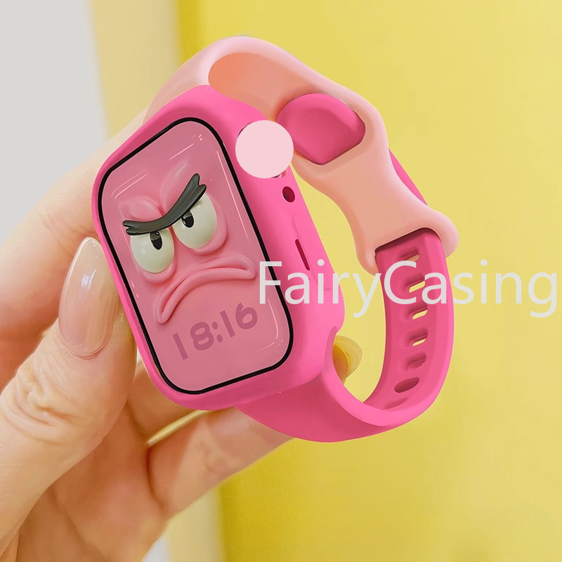 Dây đeo silicon + Vỏ tương thích cho Watch Series 10 46MM 9 49mm Ultra2 45mm 41mm 44mm 38mm 42mm 40mm cho iWatch 8 7 SE 6 5 4 3 2 1 Bộ dây đeo đồng hồ