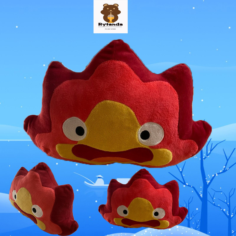 Rytanda Calcifer Plush Toys Duolingo Búp bê nhồi bông Flame Demon Gối Trang trí nội thất Đồ chơi trẻ em Quà tặng sinh nhật Ngày Valentine
