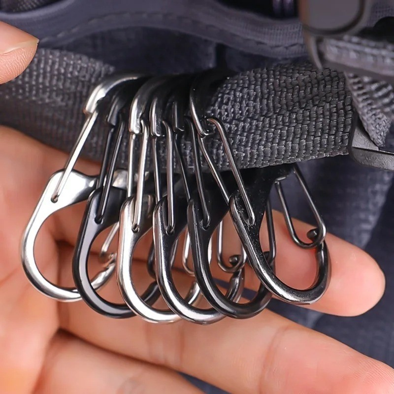 Móc Móc Móc Khóa Mini - Móc Khóa Móc Khóa - Hợp Kim Kẽm Loại S Carabiner Có Khóa - Dành Cho Cắm Trại Đi Bộ Đường Dài - Móc Khóa Ba Lô Cắm Trại - Móc Khóa Carabiner Lò Xo Kép