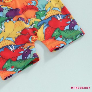 Mg-toddler Bé Trai Rash Guard Áo Liền Quần Dài Tay Rùa / Khủng Long In Đồ Tắm Cho Bé Đồ Bơi Có Mũ Bơi