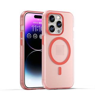 Ốp Điện Thoại Kẹo Magentic Dày Hồng Hồng Cho IPhone 17 16 15 14 13 12 Pro Max Promax 14PRO 15PRO MAX Frost Candy Magentic Vỏ Điện Thoại Mềm
