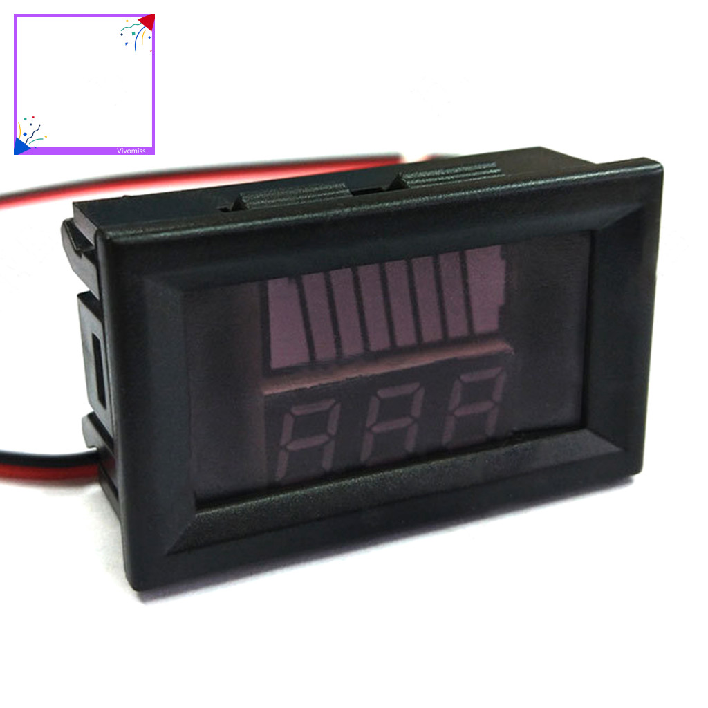 [Vm] Đồng hồ đo dung lượng pin 12V-60V Màn hình kỹ thuật số LED Cảnh báo công suất thấp Độ phân giải công suất 8 tầng Chỉ báo dung lượng pin Phụ kiện gia đình