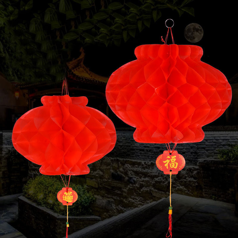 Combo 10 Đèn Lồng Đỏ Mini Treo Lễ Tết, Đèn Lồng Nilon Chống Nước FETA