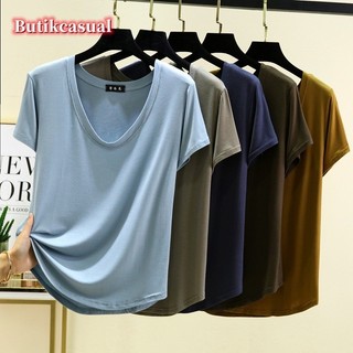 Áo thun nữ cổ tròn trơn dáng rộng mỏng tay ngắn áo thun nữ mùa hè 2024 thời trang oversize giản dị đa năng áo sơ mi giản dị áo sơ mi giản dị