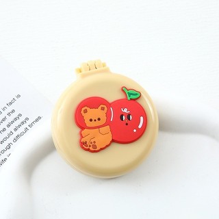 Gương mini kèm lược massage họa tiết hoạt hình dễ thương. Gương tròn mini gấp gọn kèm lược tiện lợi