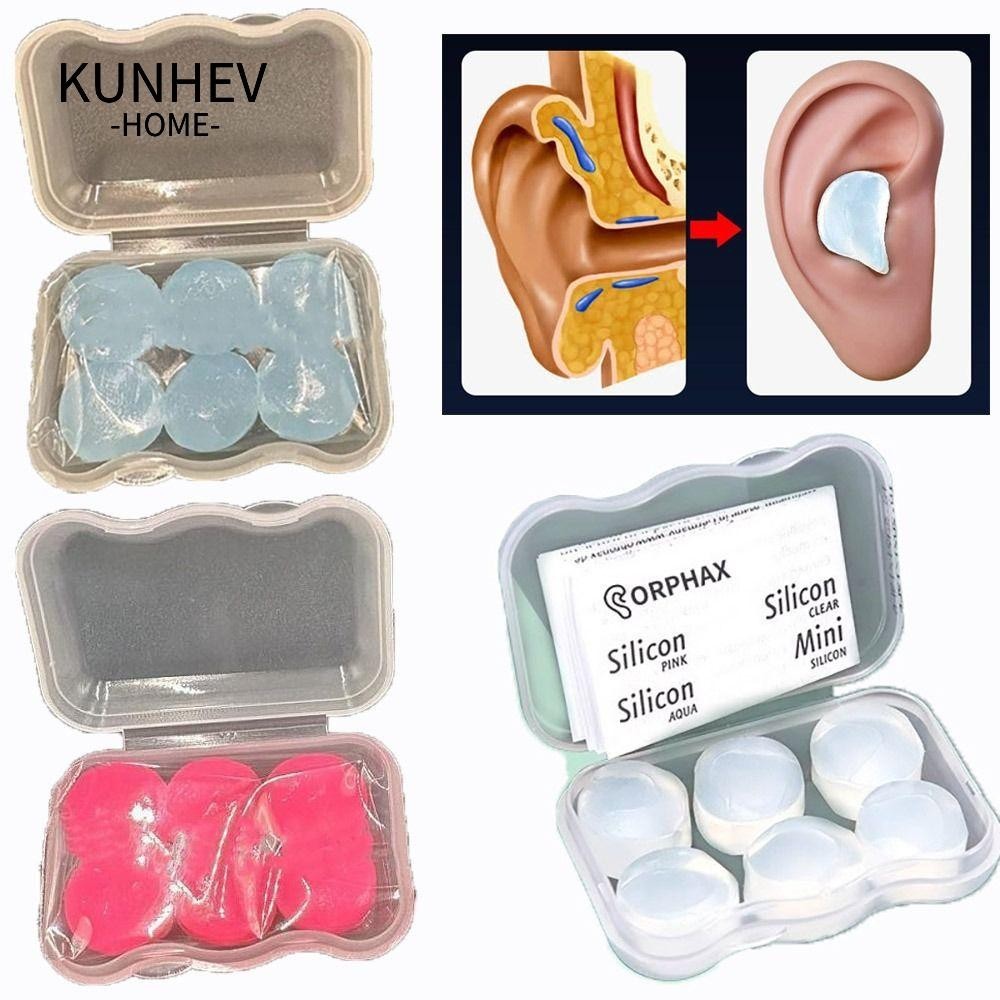 KUNHEV Nút Tai, Nút Bịt Tai Cách Âm Trong Suốt Silicon Mềm, Quà Tặng Chống Thấm Nước Chống Ồn Bơi Giảm Tiếng Ồn Nút Tai Unisex