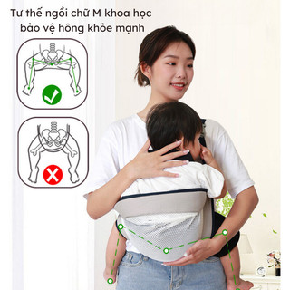 Đai Địu Em Bé Sơ Sinh Myd.23 2 Tư Thế Bế Thông Minh Thiết Kế Thoáng Khí Khoa Học An Toàn Cho Bé Tiện Lợi Dễ Mang Theo