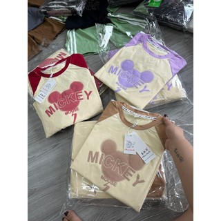 25-45kg Bộ gấu in nổi Mickey size đại cho bé gái, bộ cotton cho bé gái, đồ bộ cho bé size đại