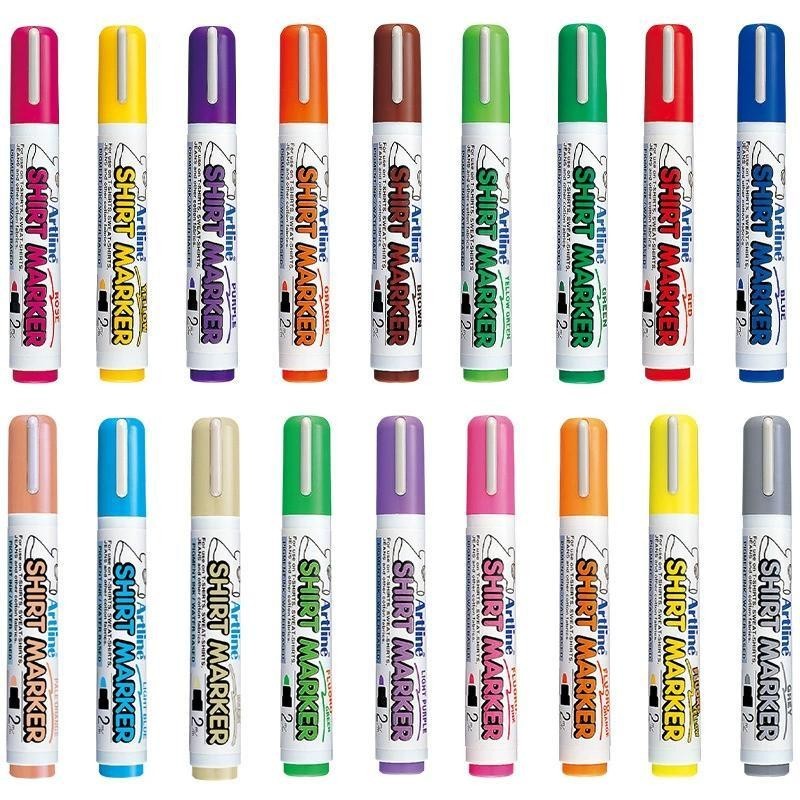 Artline Vải Áo Thun 2MM Đầu Tròn Bút Đánh Dấu DIY Quần Áo Quần Màu Graffiti Bút Chống Thấm Nước Và Không Phai Màu EKT-2