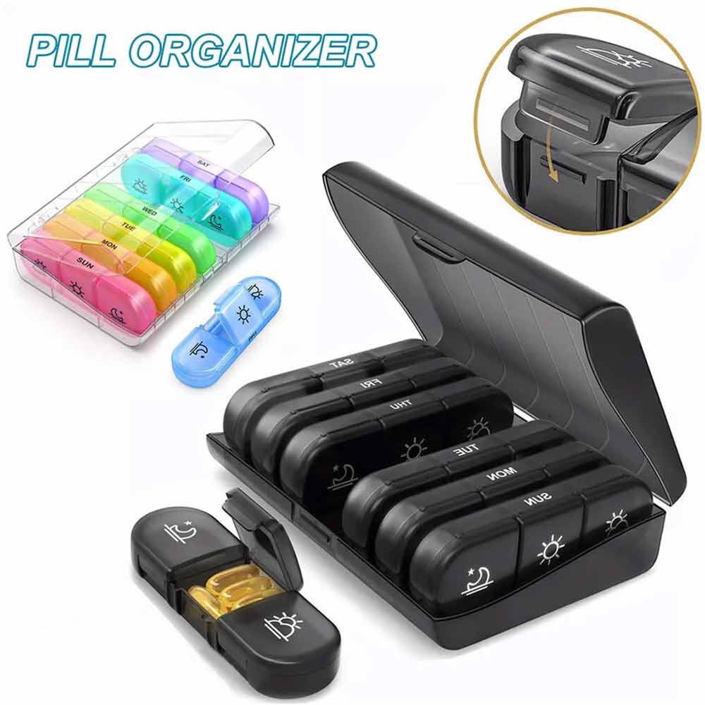7Day Pill Box Medicine Storage Weekly Tablet Container Case Organizer Dispenser