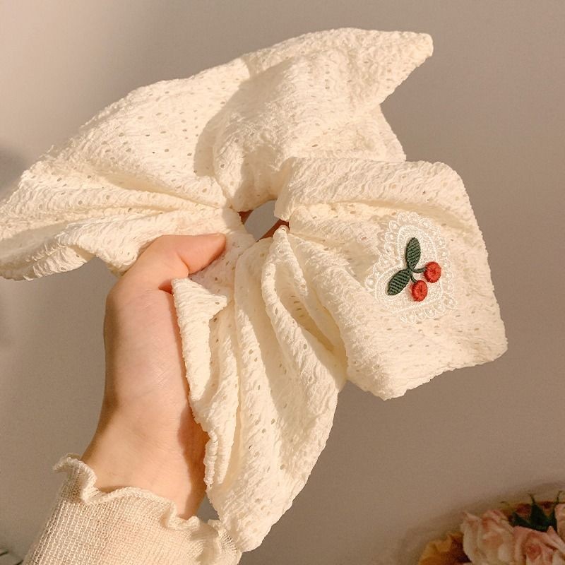Dây Buộc Tóc Vuông Văn Học Pháp Retro Ngọt Ngào Vuông Khăn Ruột Lớn Tóc Vòng Tròn Nữ Đuôi Ngựa Phụ Kiện Tóc