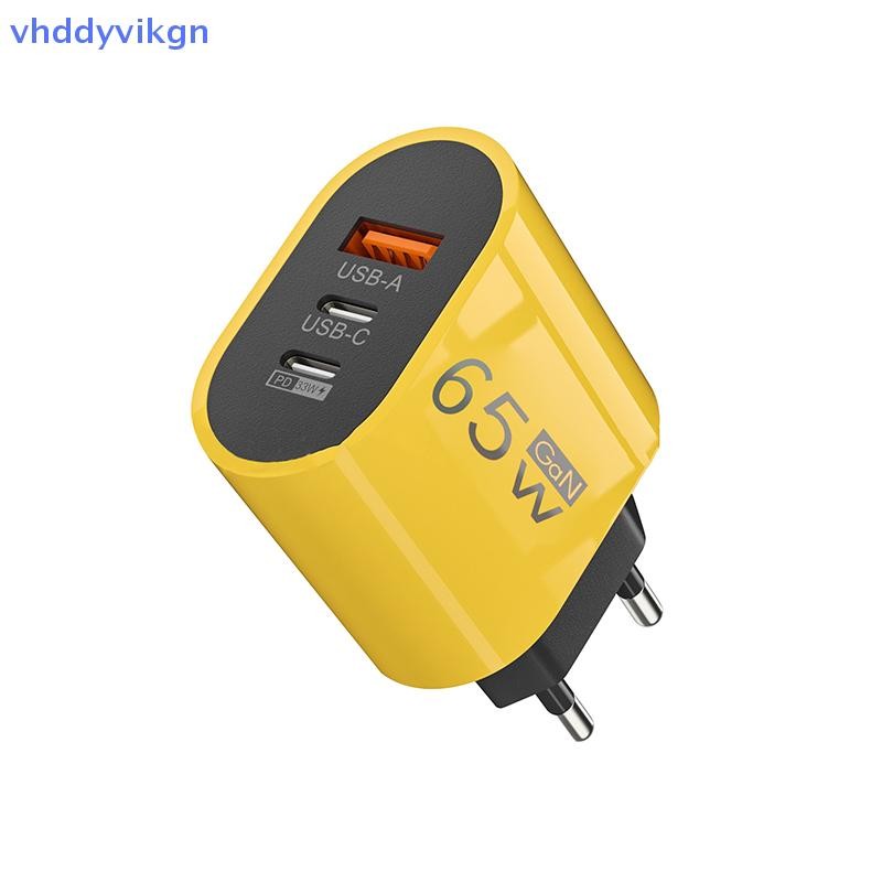Vhd 65W GaN PD Sạc Loại C Sạc USB Bộ Chuyển Đổi Điện Thoại Cho 15 14 Huawei 3 Cổng Tường VN
