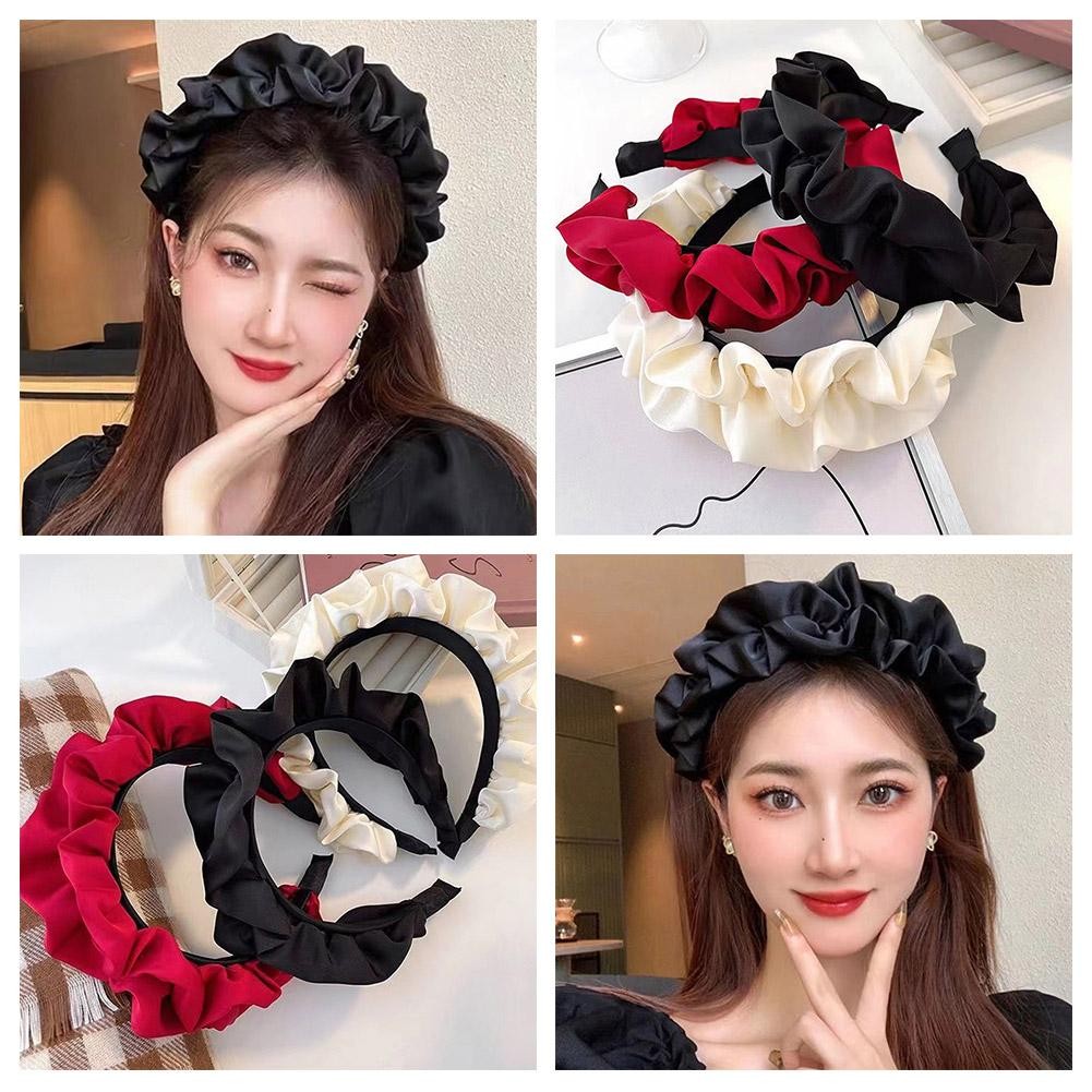 Thời Trang Thanh Lịch Đầu Vải Xếp Ly Rộng Viền Tóc Phụ Kiện Tóc Cho Nữ