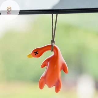 TWE Vui Đổi Màu Sắc Đu Ngỗng Rang Trắng Vịt Quay Mặt Dây Chuyền Ô Tô Vịt Xoay Xe Trang Trí Xe Ô Tô Cho Sản Phẩm Nội Thất VN
