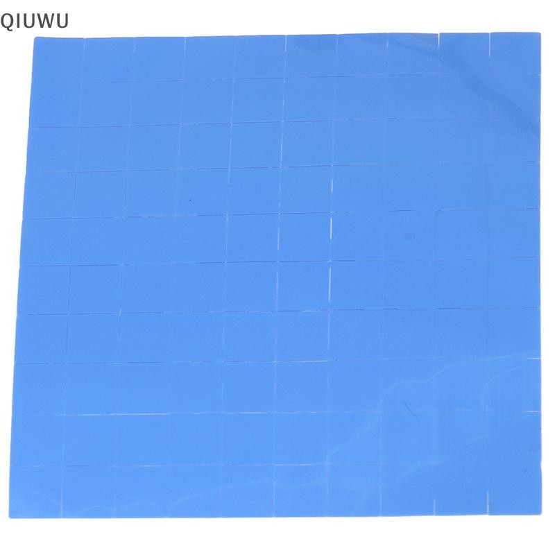 Qiuwu 100 Cái 10 * 10 * 0.5mm Tấm lót nhiệt GPU CPU Tản nhiệt Làm mát Tấm silicon dẫn điện.