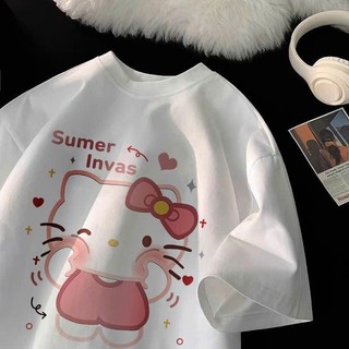 Áo Thun Phông Nam Nữ Tay Lỡ Form To Hoạt hình hello kitty cute
