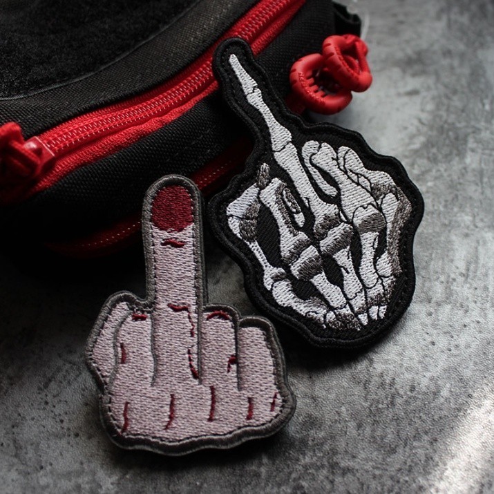 Patch_velcro ngón tay giữa dán quần áo_ba lô túi xách _tactical