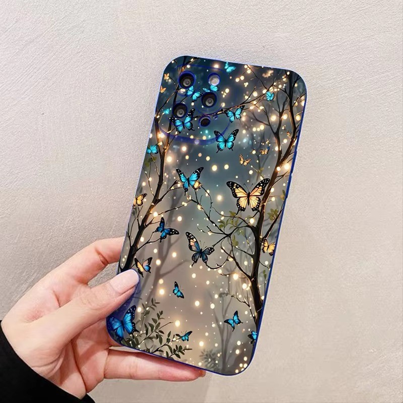 Ốp Lưng Cho Redmi Note 14 13 12 Pro Plus5G 12S 11S 11 10S 10 Redmi 13C 12C 14C Phát Sáng Trong Bóng Tối Bướm Mềm Vỏ Điện Thoại