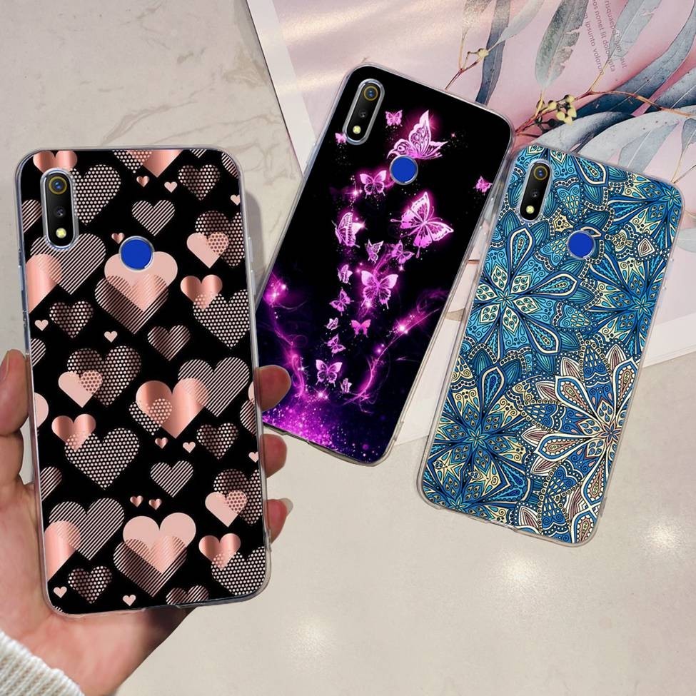 Vỏ Cho Realme 3 Ốp Lưng RMX1821 Chống Sốc Thời Trang Dễ Thương Ngộ nghĩnh Mát Họa Tiết Dành Cho Realme 3 Ốp Lưng Điện Thoại TPU Trong Suốt