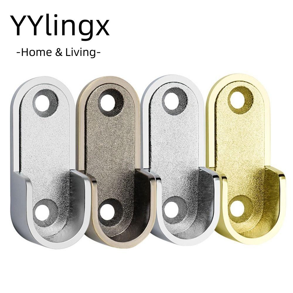 YYlingx  2 Cái Tủ Quần Áo Mặt bích 16mm Ống Giá Đỡ Thanh Treo Hình Chữ U