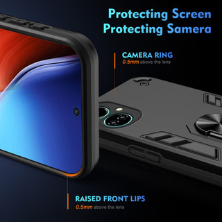 Dành Cho Tecno Camon 19 Pro / 19 Neo Ốp điện thoại Có Chân Đế Vòng Metel Giá Đỡ Từ Tính Lưng Cứng Mềm TPU Edge Chống Sốc Chống Rơi Mỏng Bao