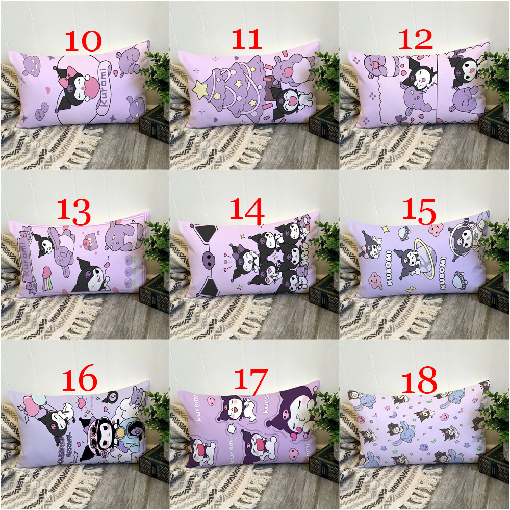 Sanrio Cartoon Kuromi Vỏ Gối Hình Chữ Nhật In Một Mặt Đệm Polyester Trang Trí Nhà Cửa Món Quà Tốt Nhất (Không Có Lõi)